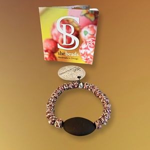 Hand Rolled Clay-Bead Bracelet by She Beads